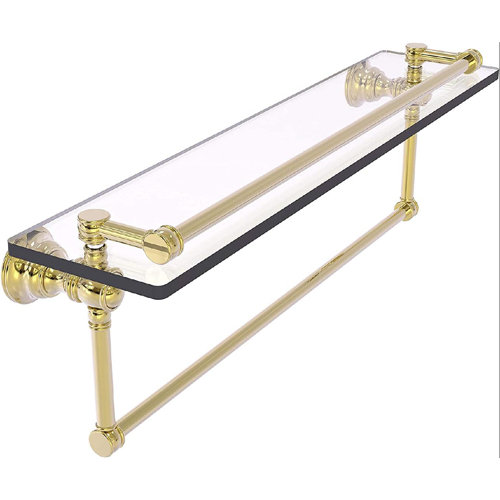 Smith Thera Glass Bracket Shelf with Towel Bar | Wayfair