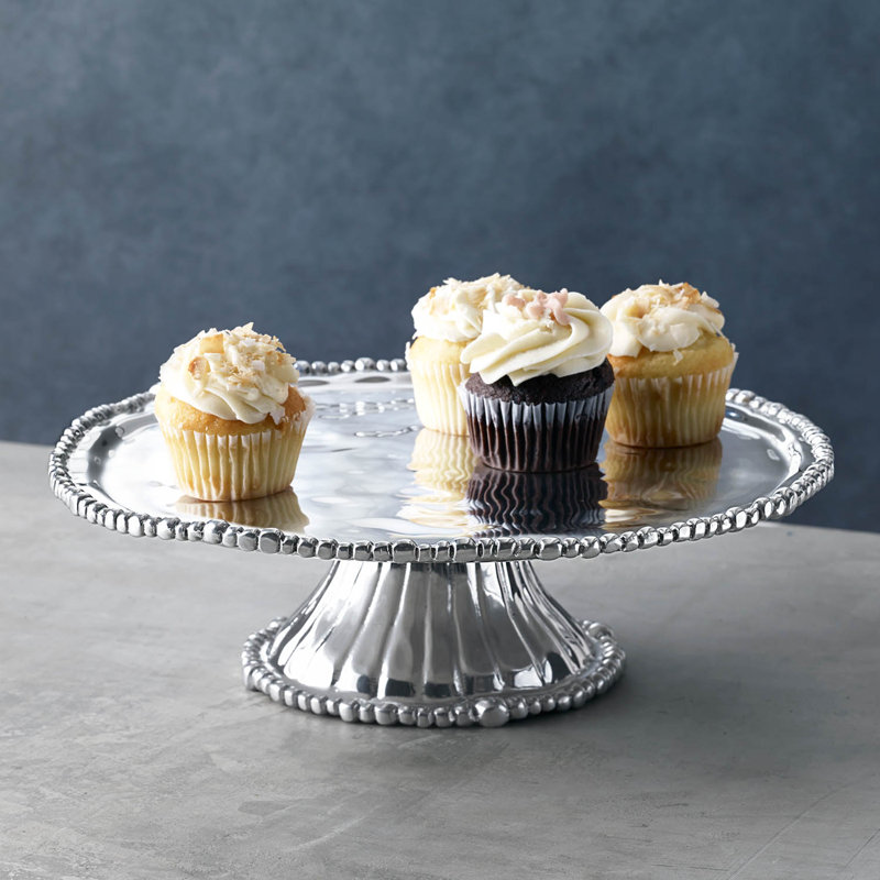 Pedstal Organic Pearl Nova Round Platter Cake Stand