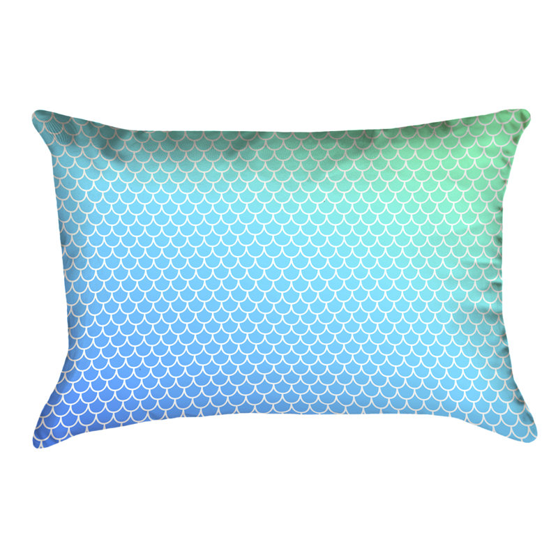 Coussin Katelyn Elizabeth, Polyester sergé, Bleu / vert