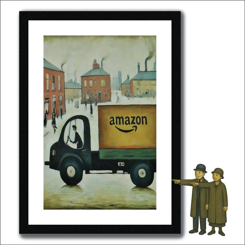 Truck Framed A4 Size Lowry Style Print