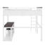Grand lit mezzanine avec bureau, tablette et port USB