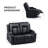 Recliner Sofa Set, Manual Reclining Chair Loveseats with Cup Holders, Chanah Bonded Leather Recliner Sofa Home Theater Seating Suitable for Living Room Furniture-1441863272