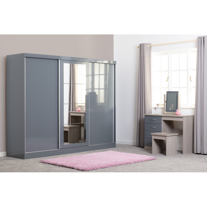 Cascio 3 Door Sliding Wardrobe, Grey