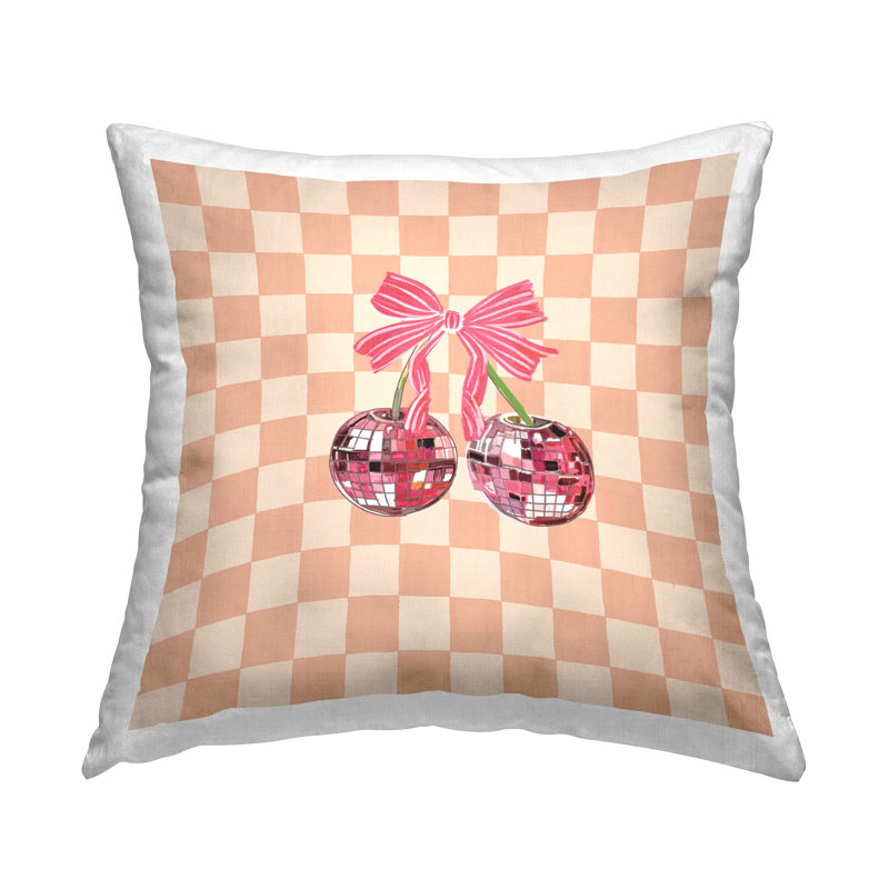 Coussin Victorian, H 18 po x l 18 po, Beige à carreaux 1, Carrée