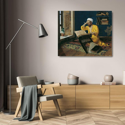 "Islamic Theologian with Quran" by  Osman Hamdi Bey - Gallery Wrap Canvas Wall Art