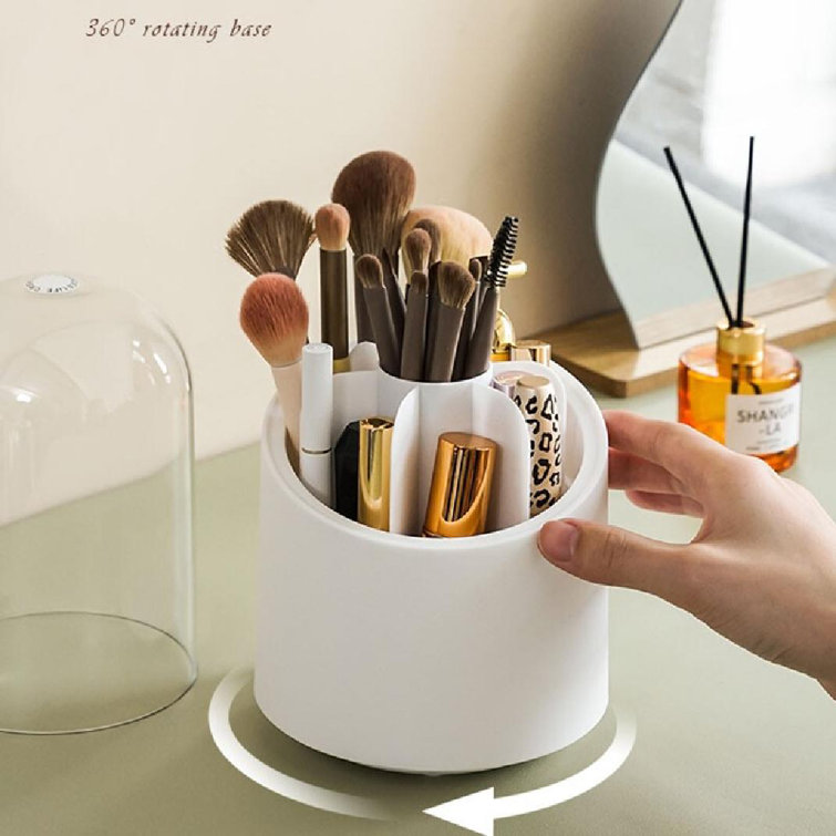 Space Saving Makeup Brush Storage Box 360° Rotating Brush Holder