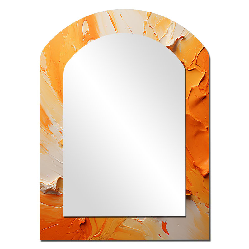 Tangerine Tango I - Miroir mural arqué moderne, 34 po x 25 po