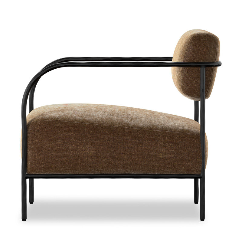 Fenn Chair-Champagne Mongolian Fur, Altair Mushroom