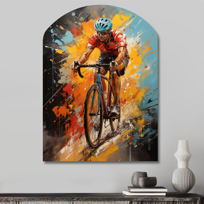 Vélo «Bold Rides I» - décoration murale en métal vélo asymétrique, impression de sculpture murale en métal Arch