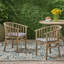 Chaises de salle à manger d'extérieur en bois avec coussins, ensemble de 2-786955663-786955662