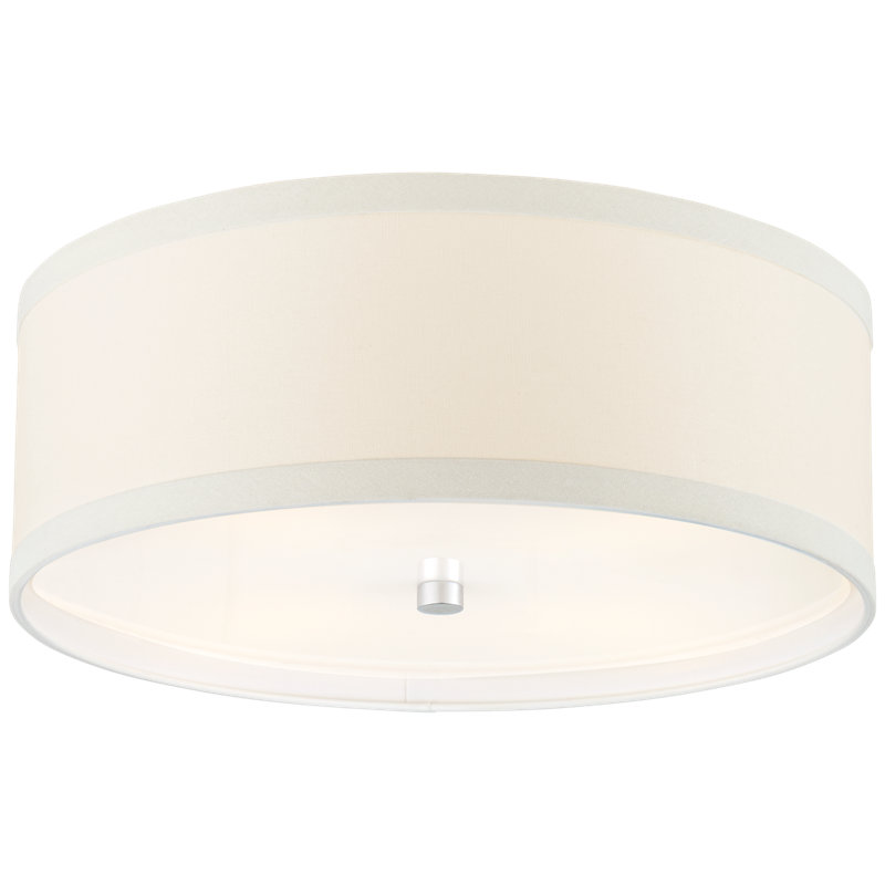 kate spade new york Walker Medium Flush Mount, Gild, Cream/Black, 7.5" H x 24" W x 24" D
