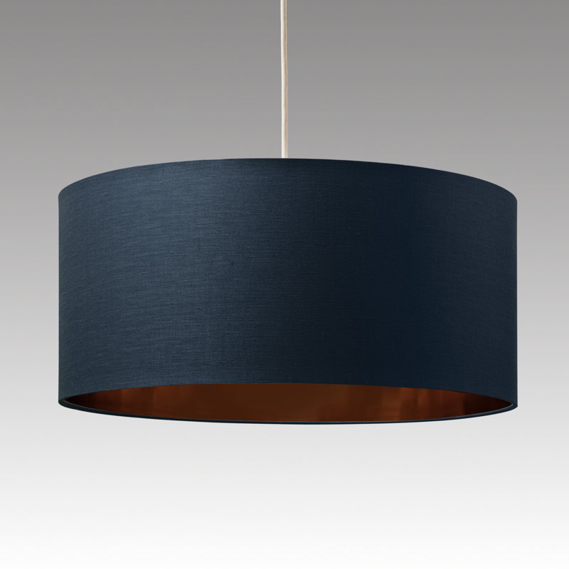 Milo 20 cm H Drum Cotton Lamp Shade ( Uno ), Navy