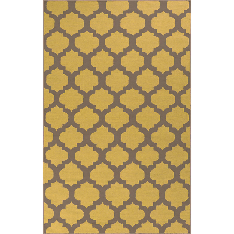 Wool Geometric Indoor Rug, 3'6" x 5'6"