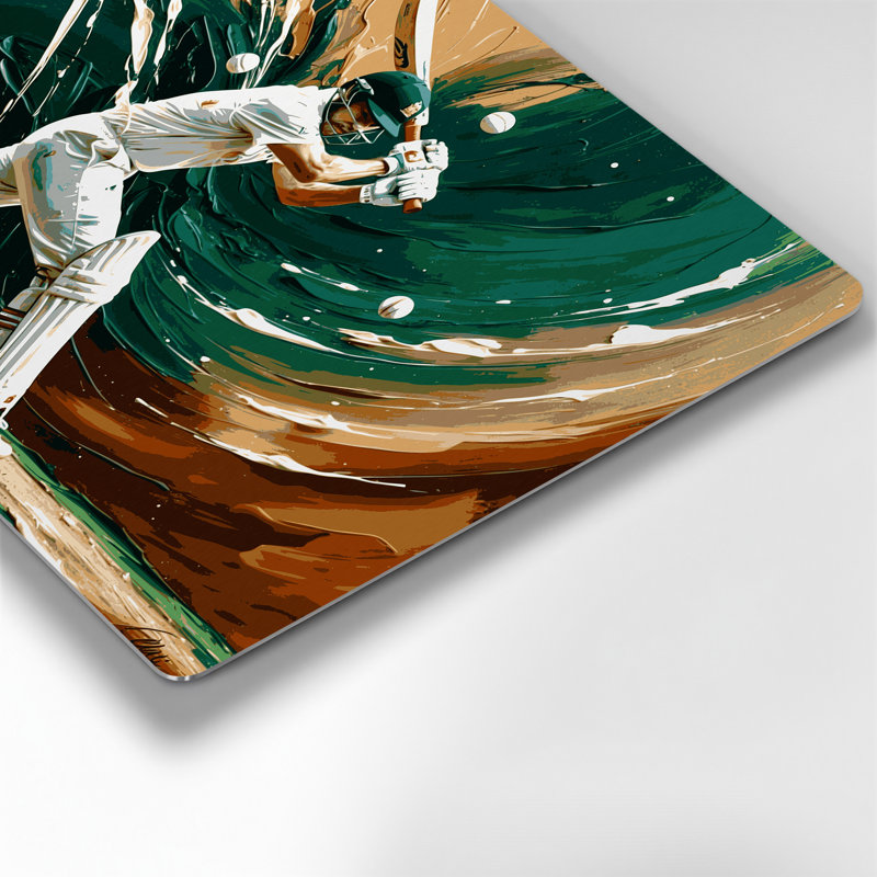 Sports, cricket vert, art mural en métal, H 12 po x l 18 po