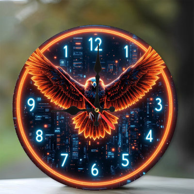 Neon Hawk Wall Clock