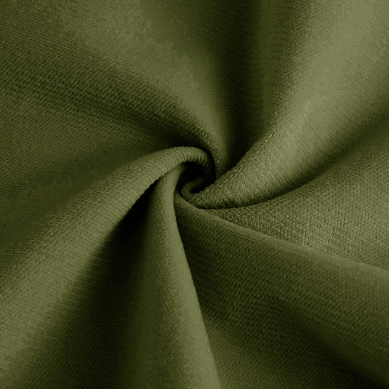 Très grand canapé moderne à 3 places avec coussins de taille et coussins décoratifs, Velours vert olive