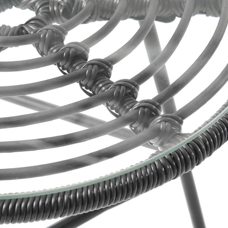 Table d'appoint moderne grise avec plateau en verre trempé polyvalent