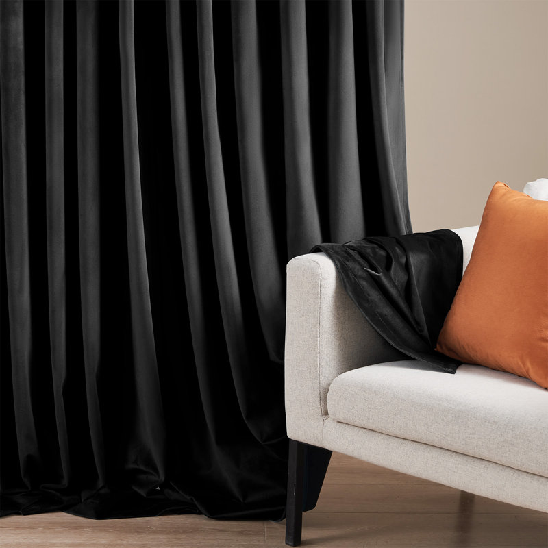 Thermal Blackout Curtain Panels, Black, 52" W x 96" L