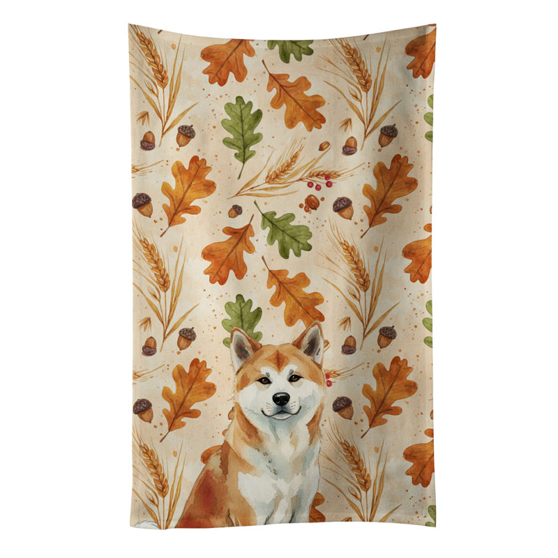 Serviette de cuisine rouge Akita, Red Akita