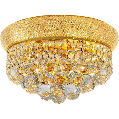 Crystal Flush Mount Chandelier Ceiling Light Fixture For Living Room Dining Room Bedroom Entryway Hallway Bathroom