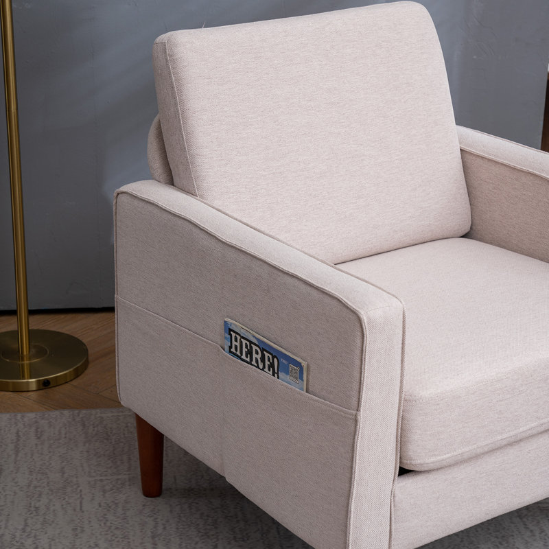 Fauteuil Charliese, Lin blanc crémeux