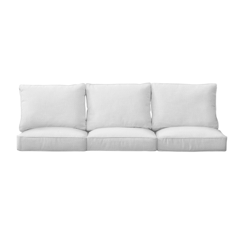 Revive Sunbrella Outdoor 5'' Sofa Seat / Back Cushion, 30" W x 27" D, Tan Geometric