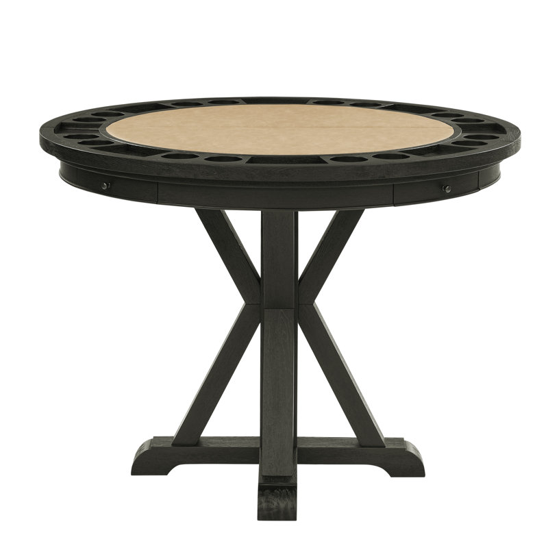 Table de poker pliable pour 8 joueurs Steve Silver Furniture, Noir, Hauteur du comptoir: 36 po