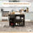 Triple-Cabinet Rolling Kitchen Island On Wheels, Kitchen Cart With Storage Shelf Adjustment, Rolling Utility Cart With Wood Top, Towel Rack, Big Drawer