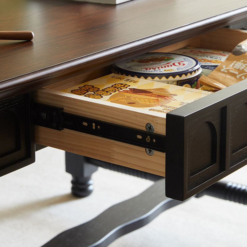 Multi-functional Rectangular Solid Wood Desk, 29.52" H x 62.99" W x 33.46" D