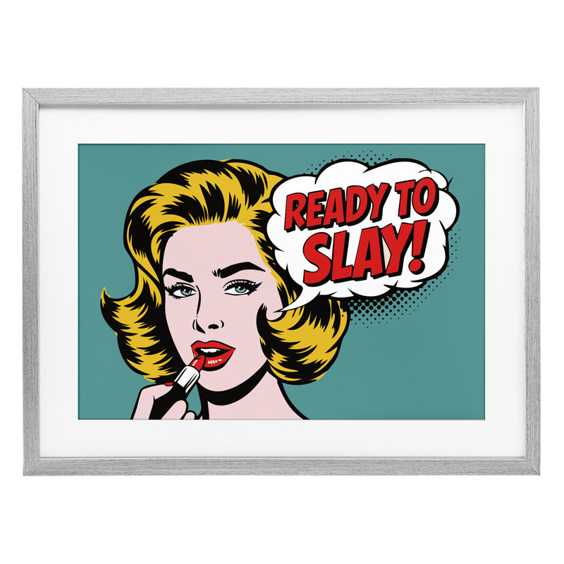 «Ready To Slay Pop», impression encadrée sous verre rouge à lèvres, design par Andreas Magnusson, H 14 po x l 20 po