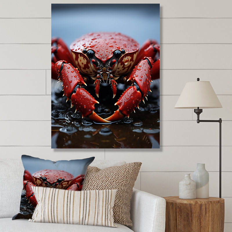 Corail gris homard Portrait vibrant - impression, H 32 po x l 16 po x P 1 po, Toile tendue