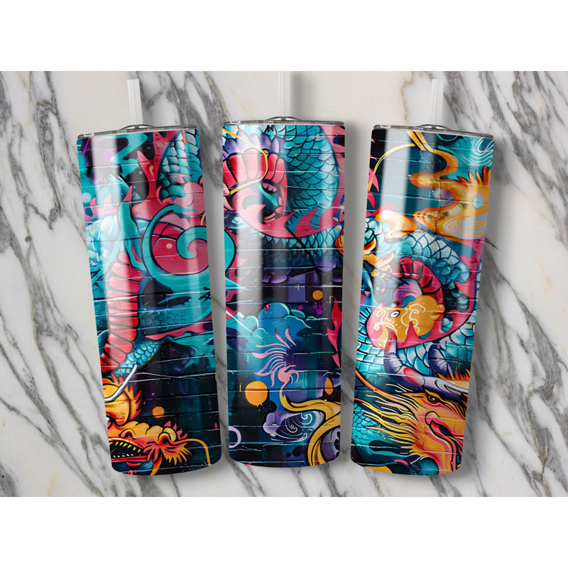 Choose Handmade Tumblers 591ml Vacuum Insulated Stainless Steel (18/8) Travel Tumbler with Straw