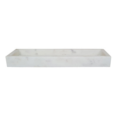Plateau en marbre Joyelle - 12,5 x 4 po - blanc