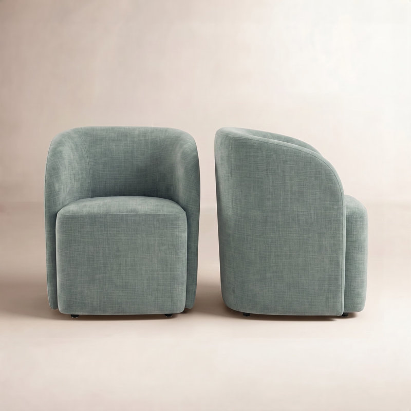 Frankie Caster Dining Chair, Tweed Selene Seafoam 