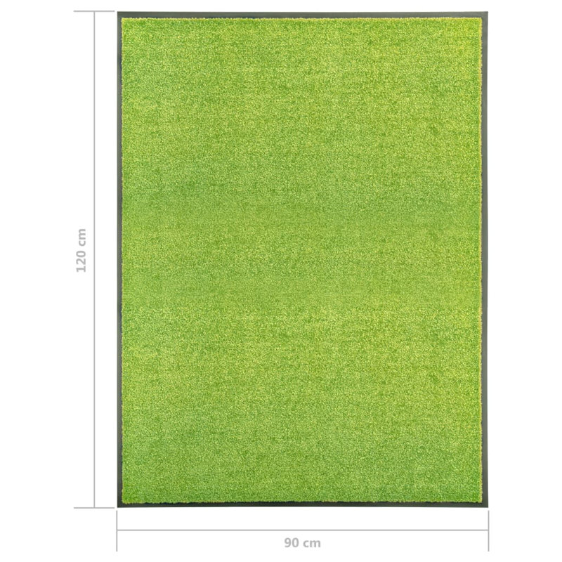 Deirore Non-Slip Indoor / Outdoor Doormat, Green, 0.9cm H x 120cm W x 90cm L