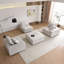 Canapé modulaire surdimensionné en forme de L de 131,3 po, revêtement en lin, rembourrage en mousse haute résilience et en duvet, siège profond, housse amovible et lavable, assemblage personnalisable et sans outils pour le salon-139848895