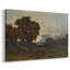 Paysage boisé sous un ciel nuageux-Henri Harpignies-Toile tendue avec châssis-1900-1400388752