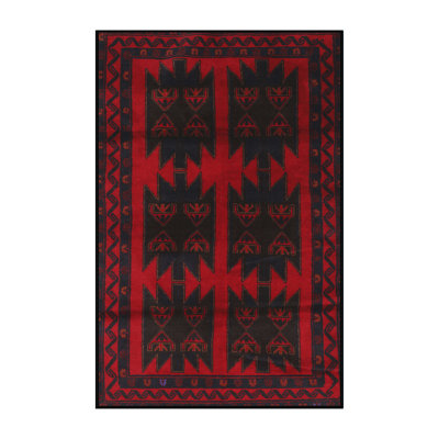 Tapis traditionnel rouge / noir