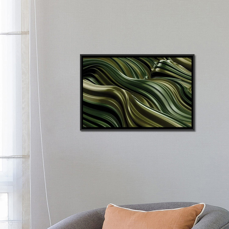 « green wave, horizontal » par danny fabrice, reproduction d’impression sur toile tendue, H 18 po x l 26 po x P 1,5 po