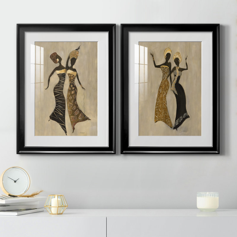 «Celebration I», ensemble de 2 reproductions d'art, H 18,5 po x l 49 po x P 1,5 po, H 31,5 po x l 47 po x P 1,5 po, Blanc