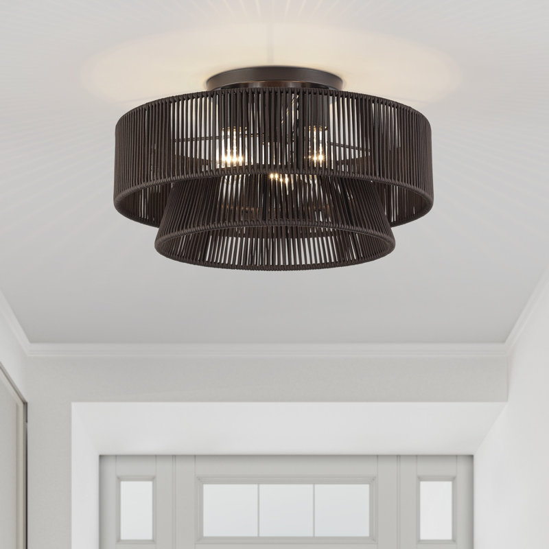 Grande semi-encastrée 3 lumières Colas, Bronze, 10" H x 18" W x 18" D, Brown