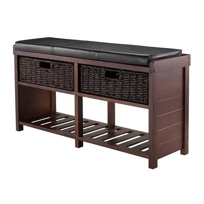Bliven Faux Leather Upholstered Storage Bench