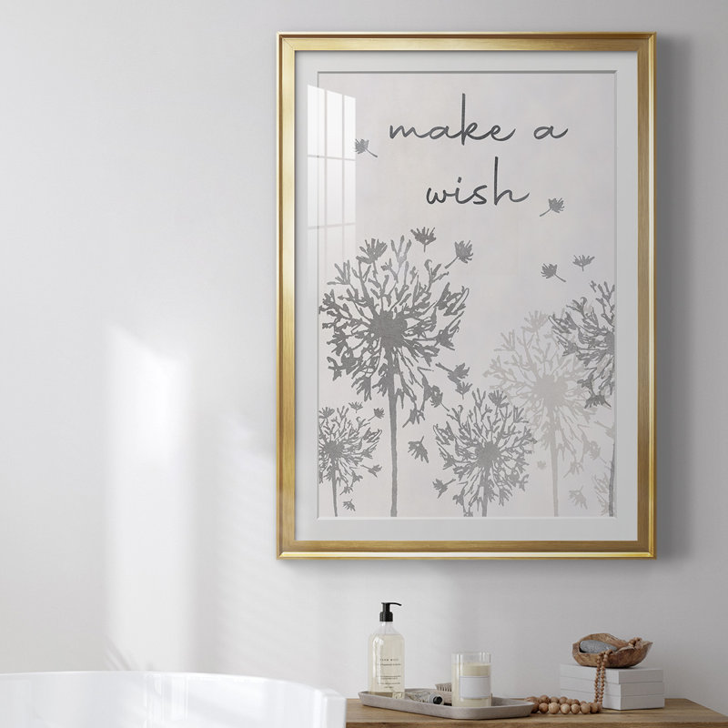 «Make A Wish», reproduction encadrée de qualité supérieure - prête à être accrochée, Cadre doré, L 22,5 po x H 30,5 po