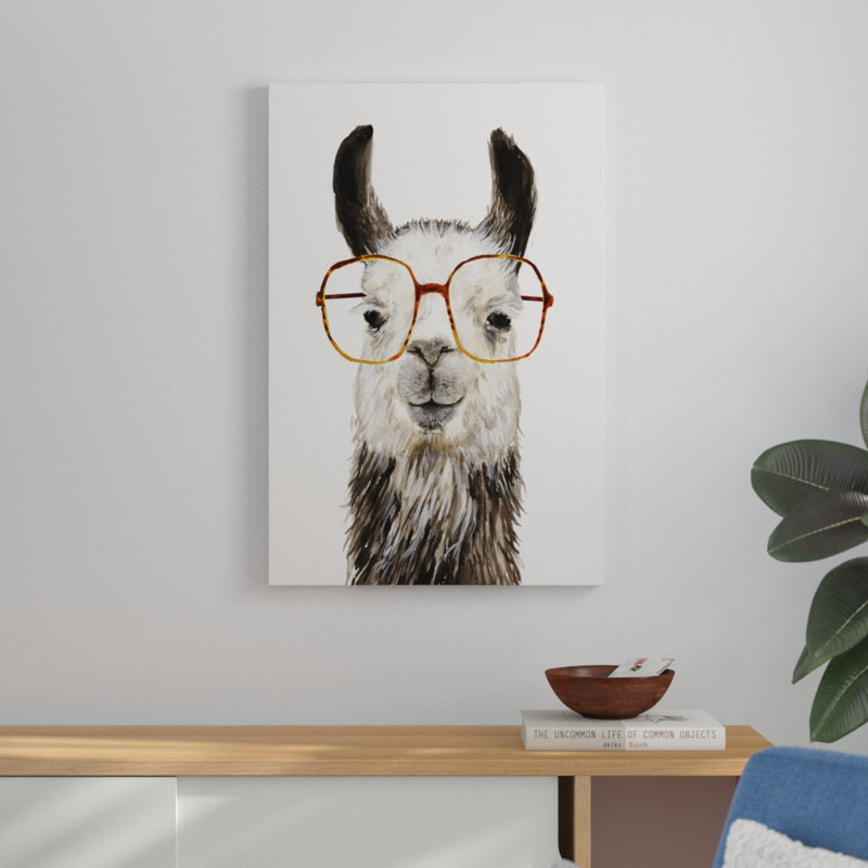 Hip Llama III by Victoria Borges - Painting, 91cm H x 61cm W, Wrapped Canvas