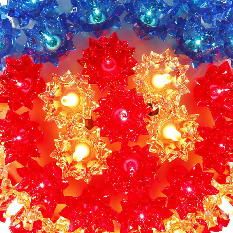 Starlight Sphere Ornament LED Light Sphere, 10" H x 10" W x 10" D, Red/White/Blue