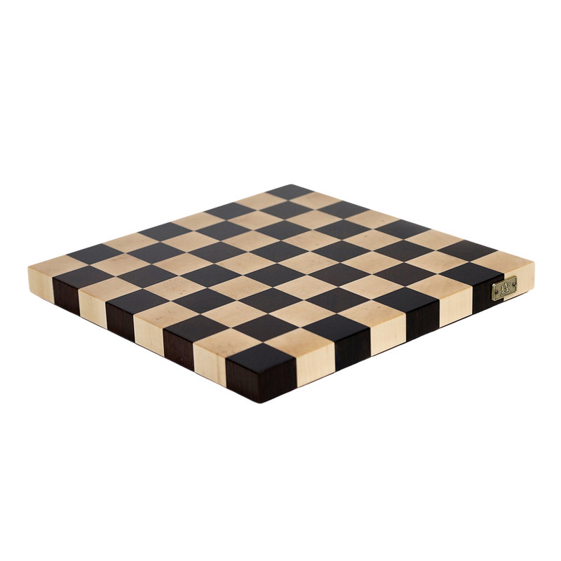 Handmade Black/Beige Chess Board Game, 21" L x 21" W x 2.5" H