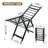 JOBOS black large-capacity foldable clothes drying rack with wheels, adjustable drying height, windproof holes, and shoe rack.