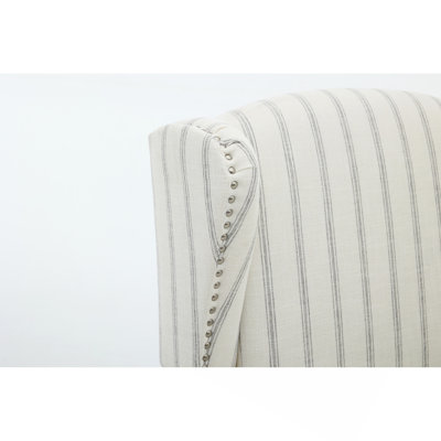 Chaise d'appoint moderne avec pieds en bois rétro, fauteuil rembourré confortable, canapé simple à motif floral pour le bureau de la chambre à coucher - Rayé