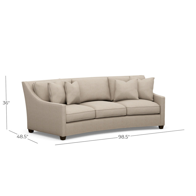 Valenza Curved Sofa, 2716-11, Charcoal