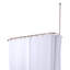 Tringle de douche ovale à fixation murale en aluminium avec support de plafond pour baignoire autoportante sur pieds Utopia Alley-69959834